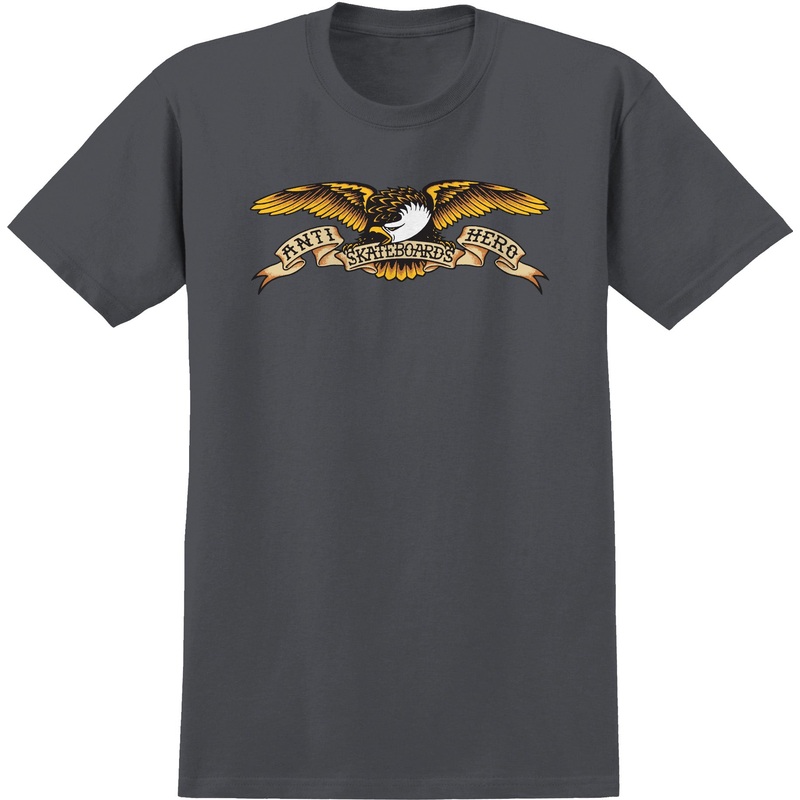 ANTIHERO EAGLE YOUTH T-SHIRT CHARCOAL Y-SMALL
