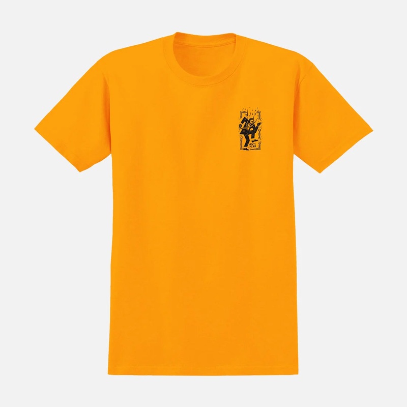 ANTIHERO RUDE BOY T-SHIRT GOLD/BLACK SMALL
