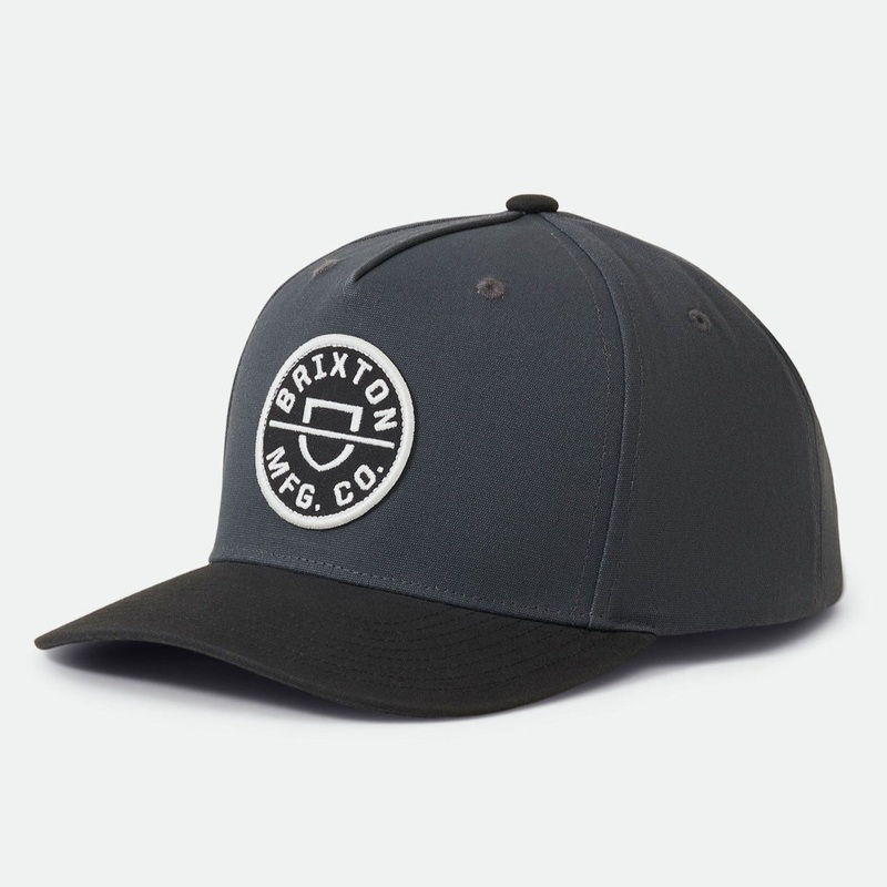 BRIXOTN C MP SNAPBACK – WORN BLACK/BLACK
