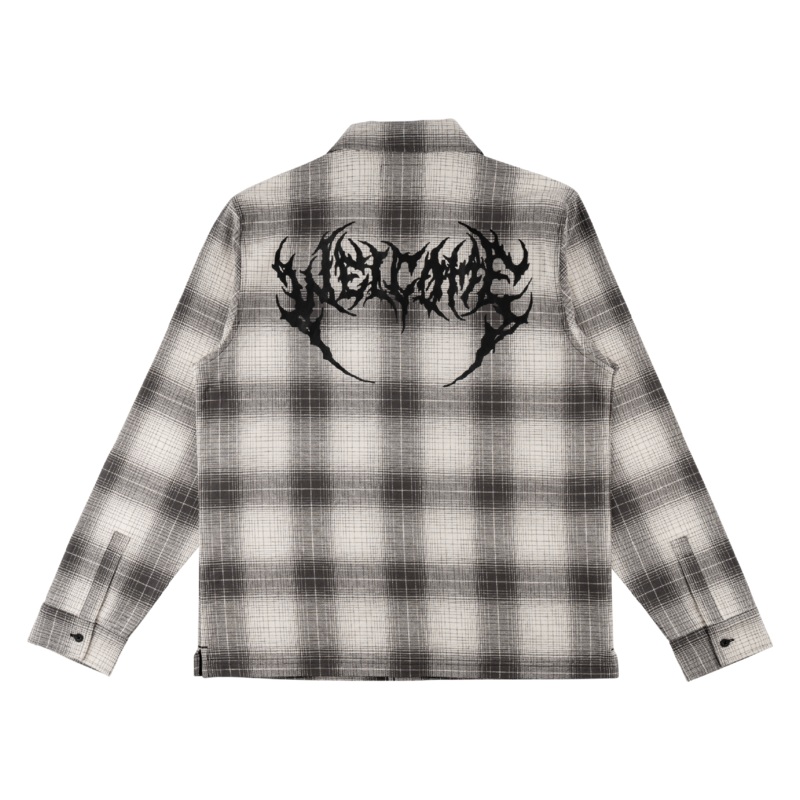 Fang Woven Plaid Shirt – Black Small