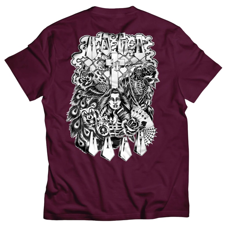 Hardluck – Diez Anos – T-shirt Large Burgundy