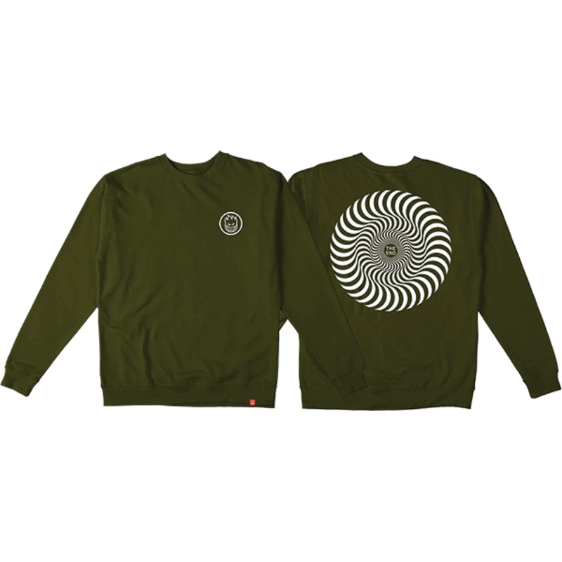 SF CLASSIC SWIRL CREW/SWT ARMY/WHT S