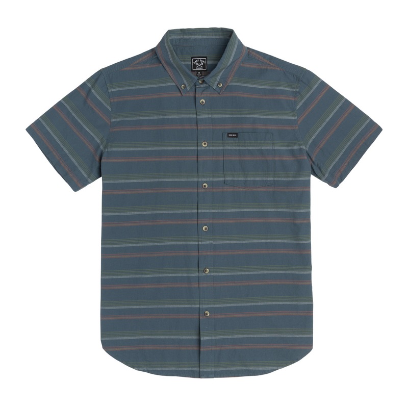 DARK SEAS MILLINGDON WOVEN TEE SLATE SMALL