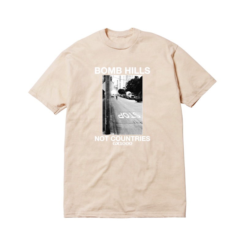 GX-1000 – Bomb Hills Not Countries Tee – Sand – T-Shirt Extra Large