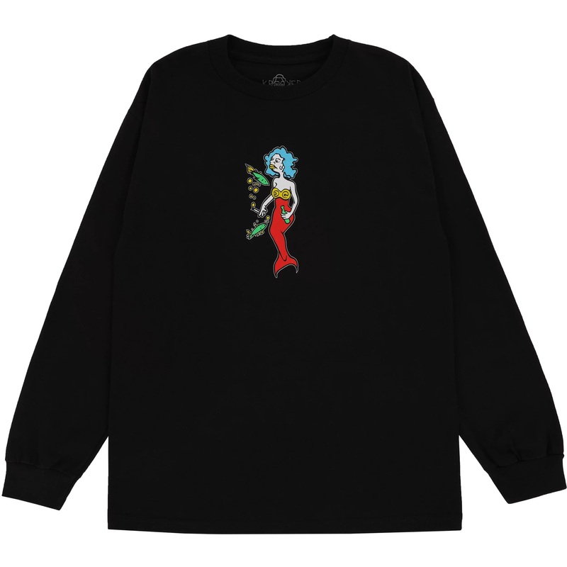 KROOKED MERMAID L/S T-SHIRT BLACK SMALL