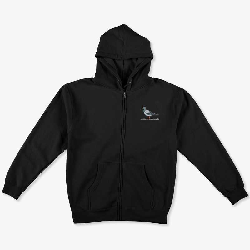 Lil Pigeon Zip Hoodie (Black) MEDIUM