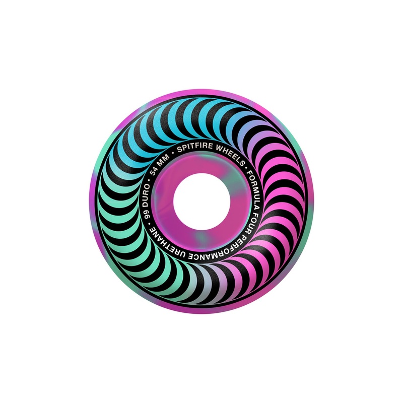Spitfire Formula Four Classic Swirl Wheel 99DU 54mm Pink/Teal