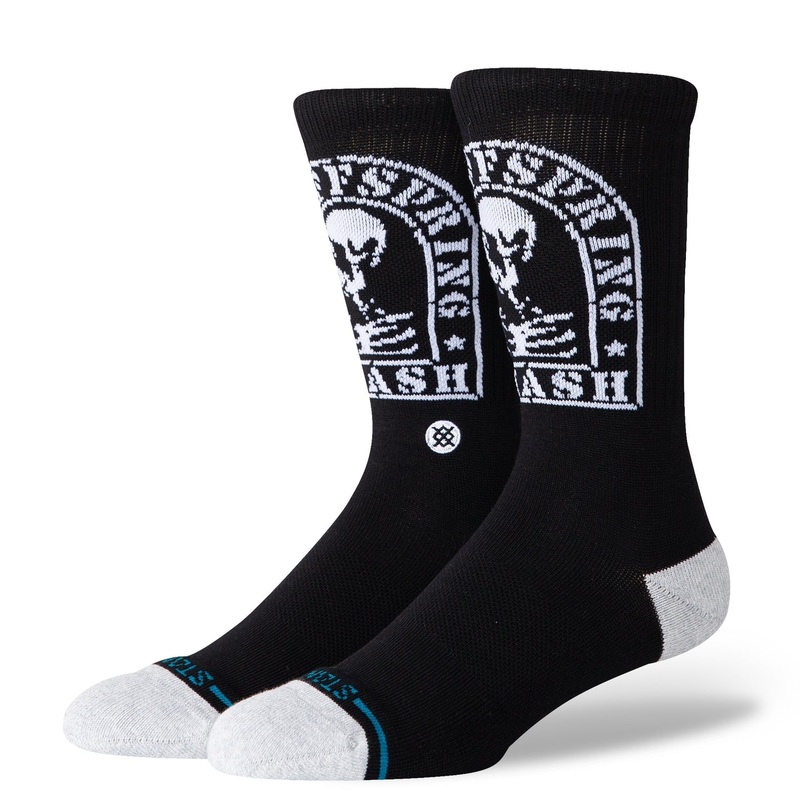 STANCE SOCKS SMASHED CREW BLACK LARGE