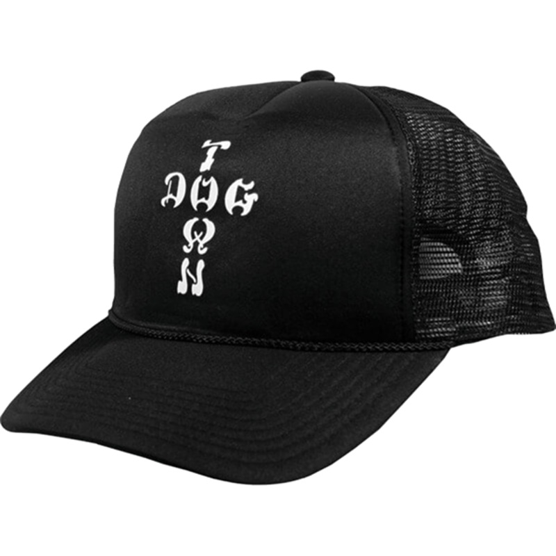 DOGTOWN CROSS LETTERS FLIP MESH HAT ADJ-BLACK