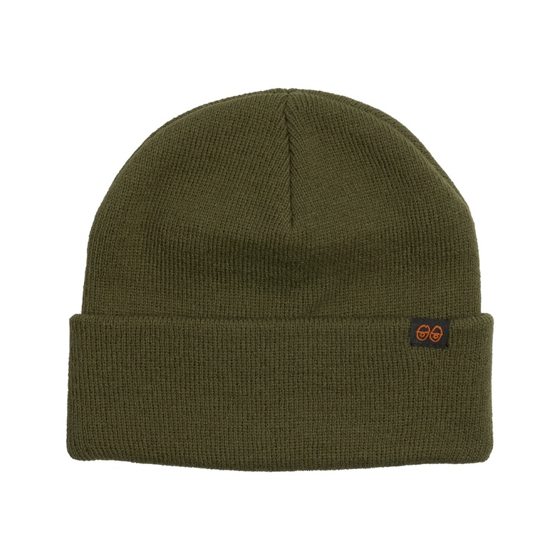 Krooked Eyes Clip Beanie O/S Olive/Orange