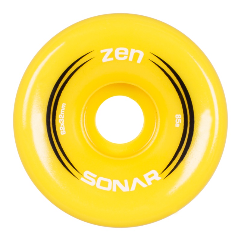 Riedell Sonar Zen 85a 62mm (Set of 4) Yellow Roller Skate Wheels