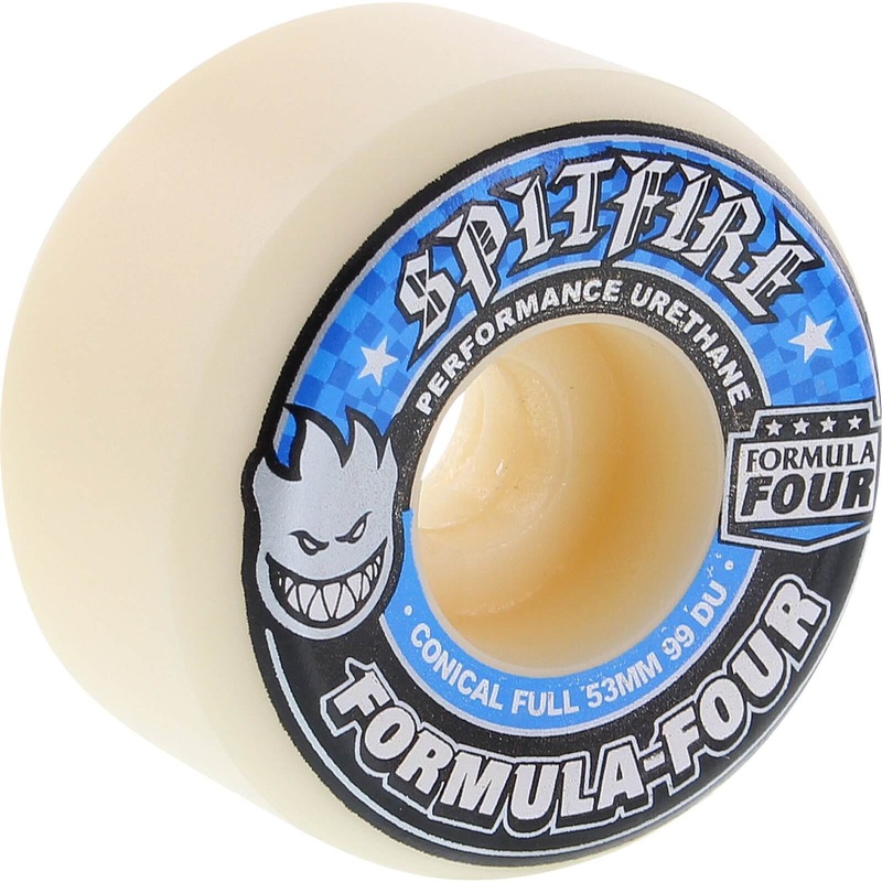 Spitfire Wheels F4 Conical Full 53mm 99a – White/Blue (Set of 4)