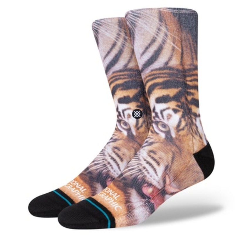 STANCE SOCKS TWO TIGERS BLACK LARGE