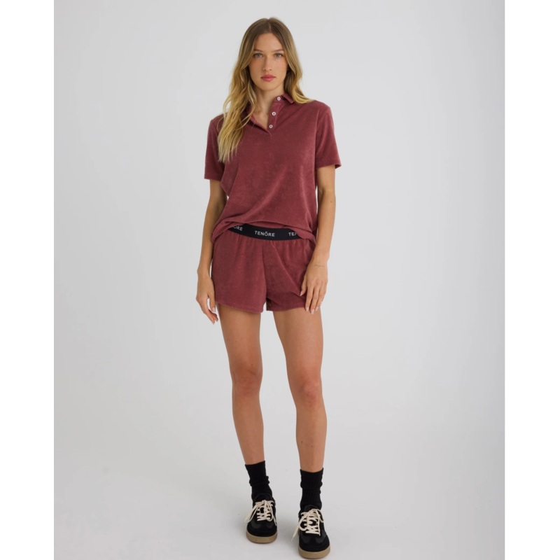 TENORE TERRY POLO ROSE BROWN – WOMEN X SMALL