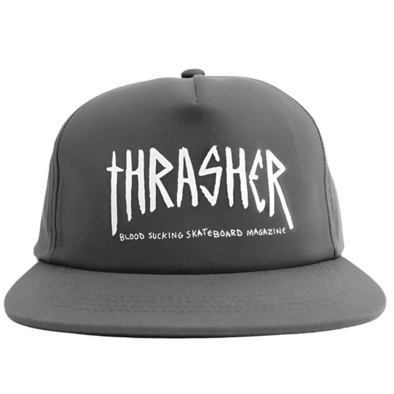 THRASHER X TOY MACHINE SCRATCH SNAPBACK CHARCOAL