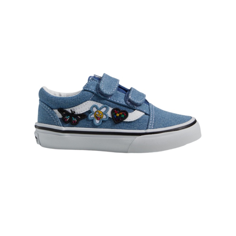 Vans Kids Old Skool V (Denim Navy/True White) 1.5Y