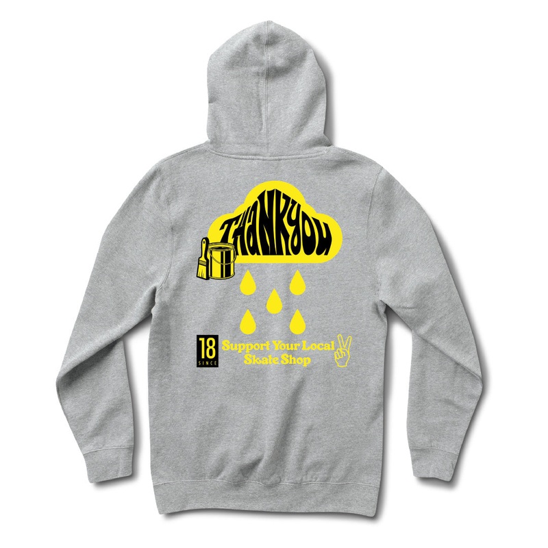 Hand Painted Hoodie HEATHER GREY SMALL