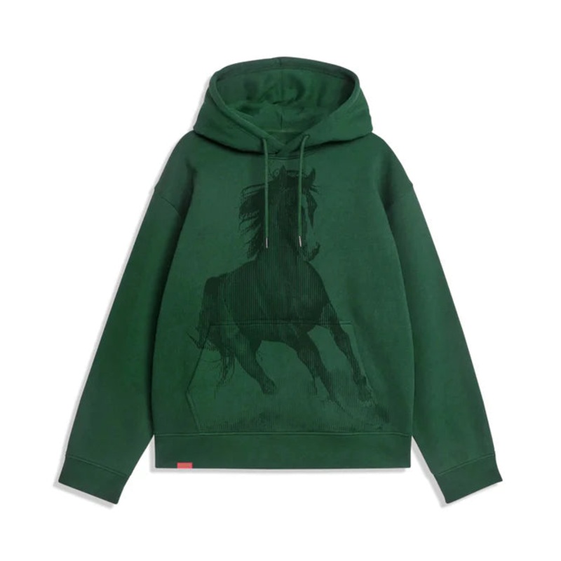 Jacuzzi Horse Alpine Green Hooded Sweatshirt S