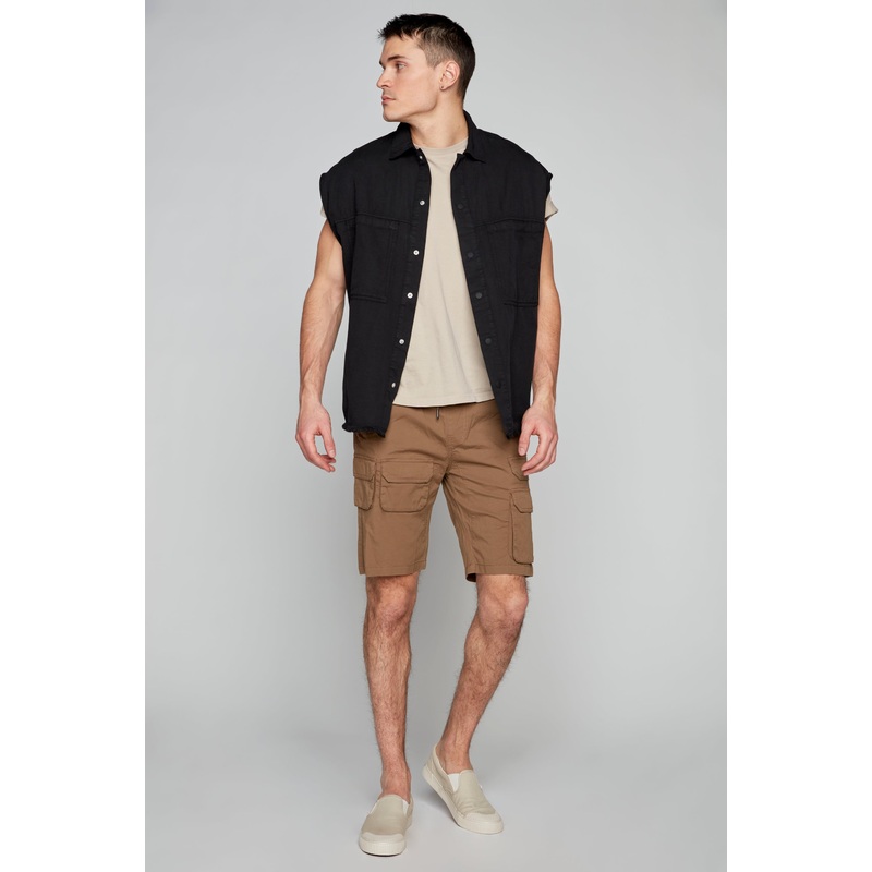 JUDE – Mens Multi Cargo Ripstop Shorts – Tobacco 28(XS)