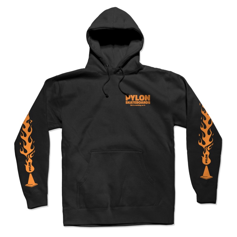 PYLON FLAMES HOODIE BLACK MED
