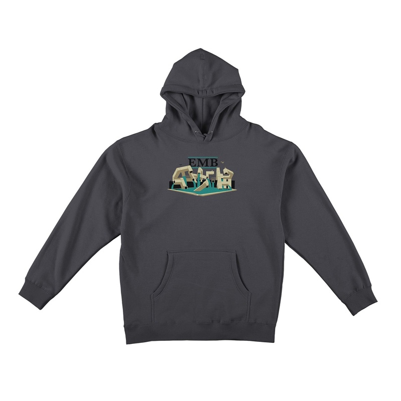 Real EMB Hooded Sweatshirt S Charcoal/Multi