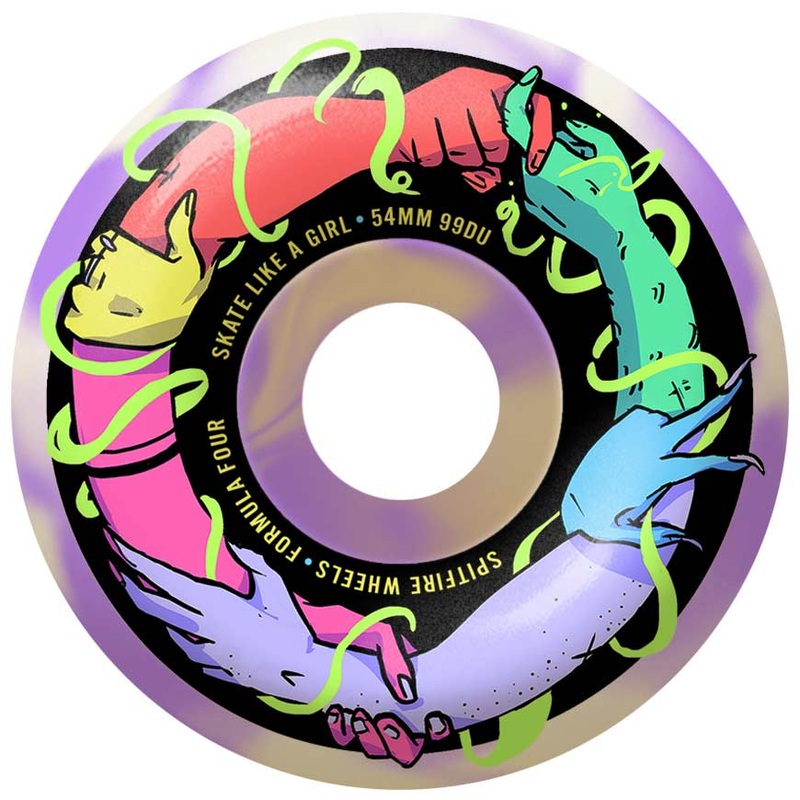 SPITFIRE WHEELS SKATE LIKE A GIRL FORMULA FOUR NATURAL/PURPLE SWIRL 99A (54MM) 54MM