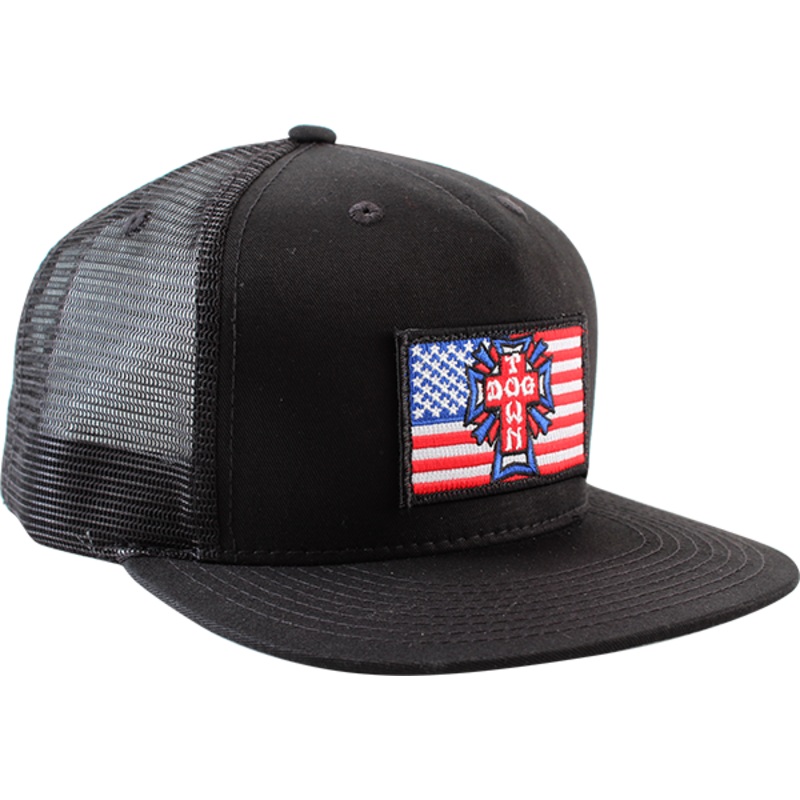 DOGTOWN FLAG PATCH MESH HAT ADJ-BLACK