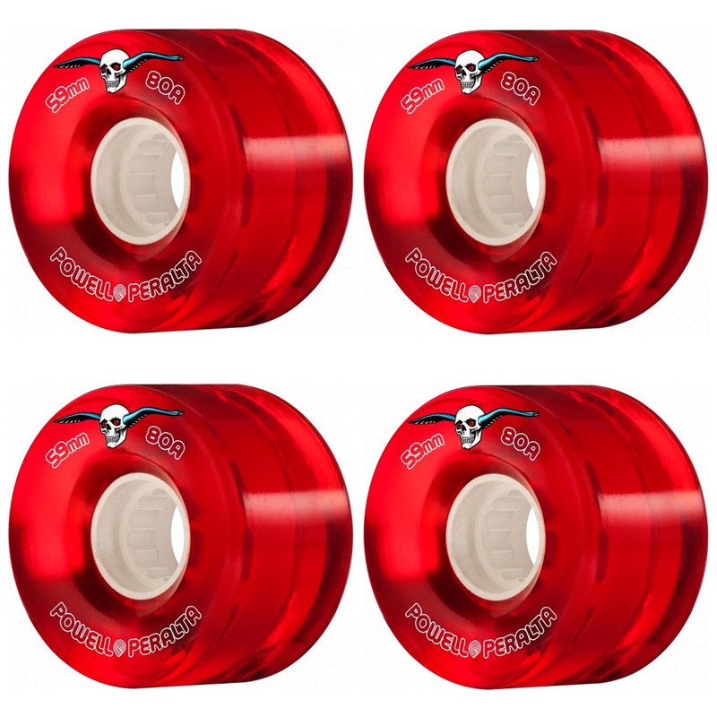 Powell Peralta H8 Clear Cruiser 80a Wheels – Red 55mm