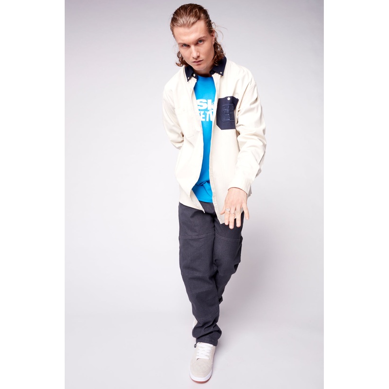 Relax Fit Shirt With Pocket – Bone S