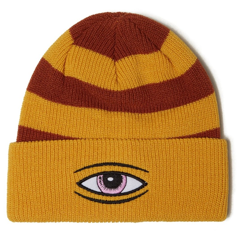 TOY MACHINE BEANIE – SECT EYE STRIPE DOCK BEANIE MUSTARD