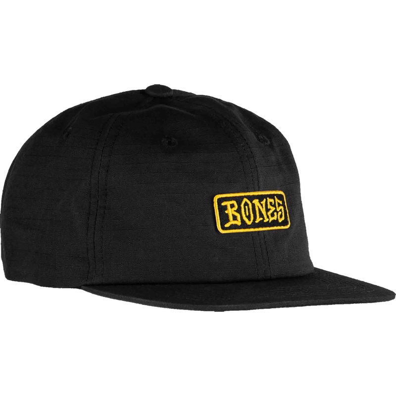 BONES WHEELS BLACK & GOLD 6-PANEL HAT
