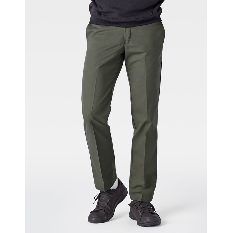Dickies ’67 Slim Fit Straight Leg Work Pants – Olive Green 26 30 Green