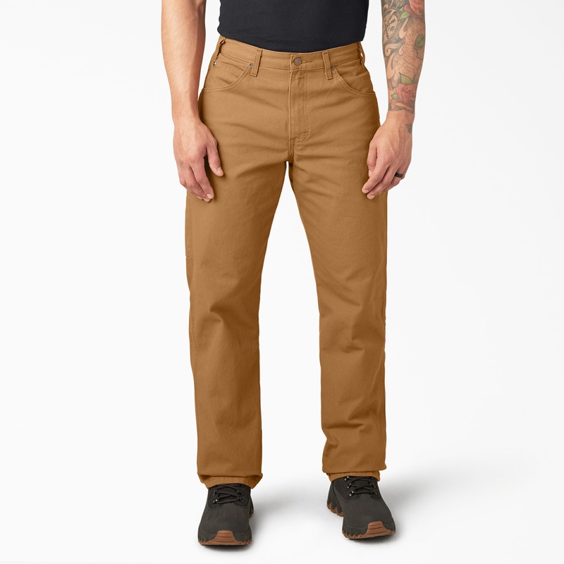 DICKIES DUCK CARPENTER JEAN RINSED BROWN 30/30