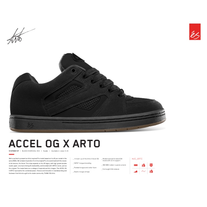 s Arto x Accel OG Shoe – Black/Charcoal 8.0 US