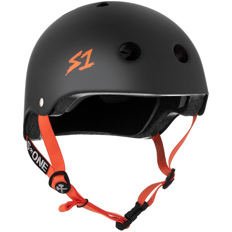 S1 Lifer Helmet – Black Matte/Orange Straps X-Small (20.5″) Black