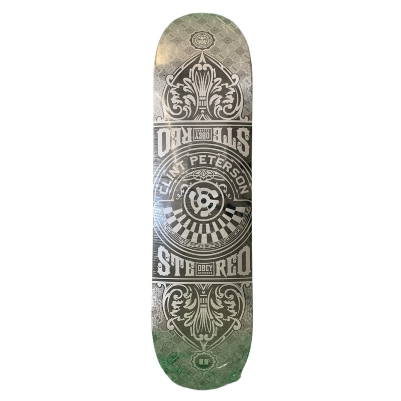 Stereo x Obey Art by Shepard Fairey Clint Peterson Signed 2009 8″ Classic Skateboard Deck