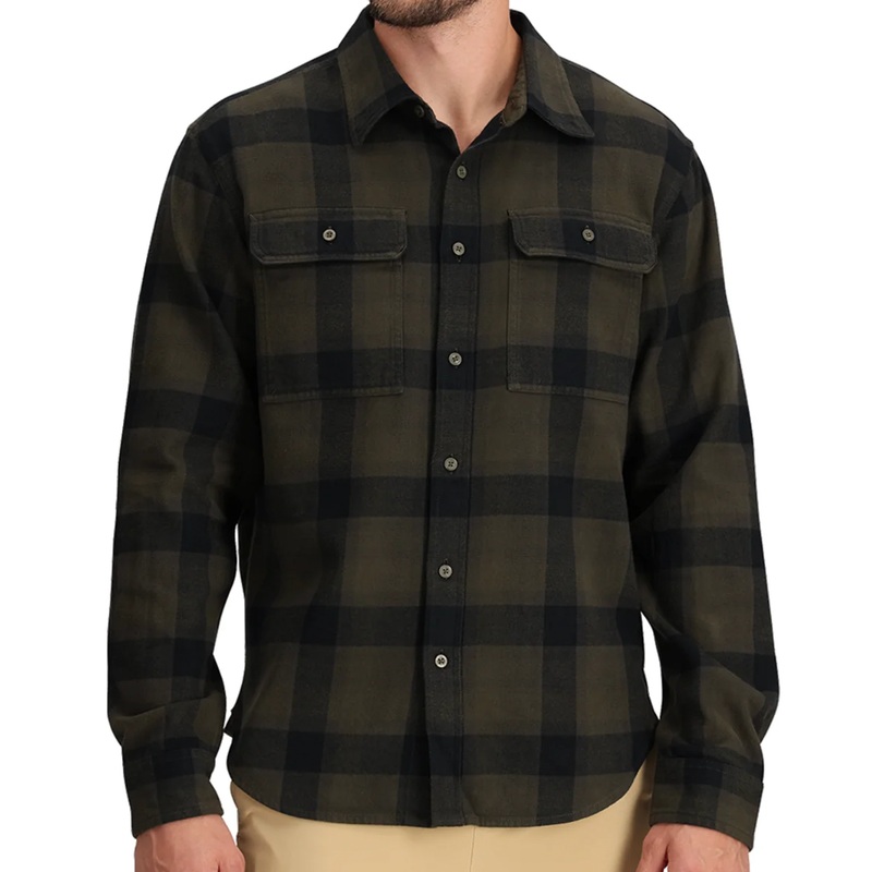 The North Face Arroyo Flannel Long Sleeve Button Up Shirt Men’s Taupe Green S