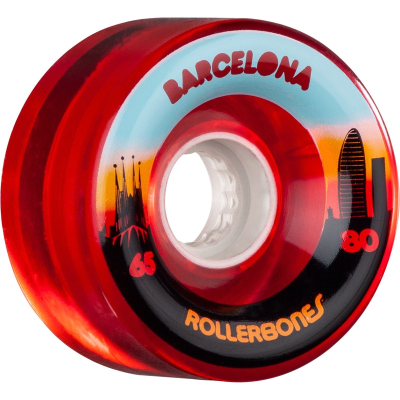 Rollerbones Outdoor Barcelona Wheel 65mm 80a – Red (Set of 8)