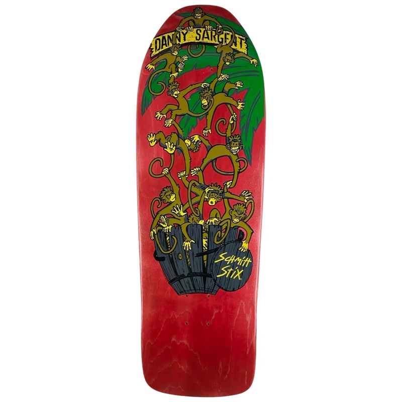 Schmitt Stix Danny Sargent Barrel of Monkeys Deck – 9.75″ Red Stain