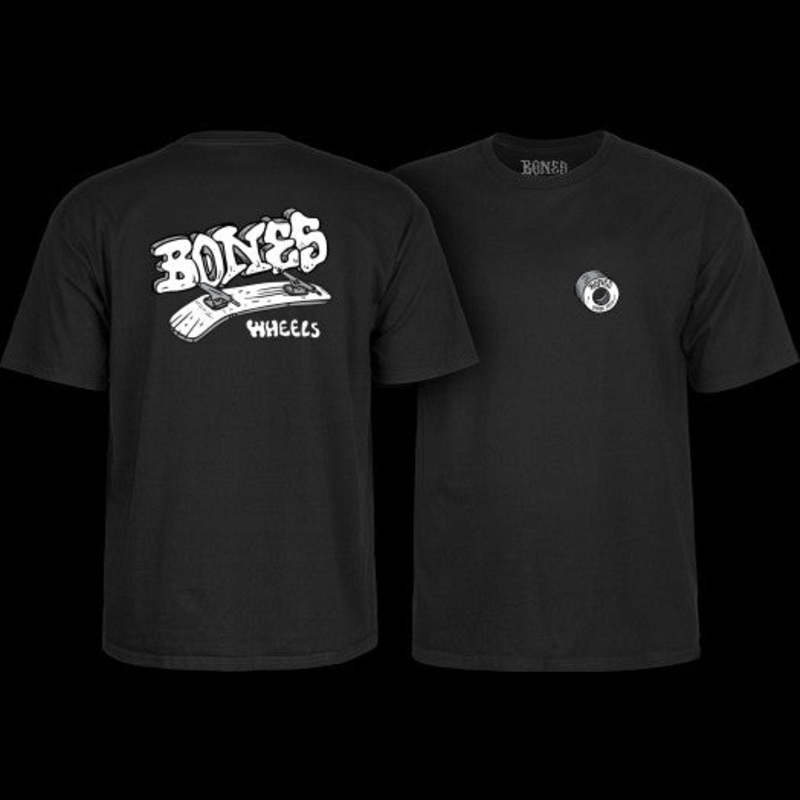BONES WHEELS T-SHIRT HERITAGE BONELESS BLACK MED