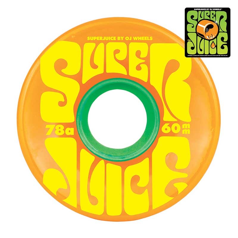 OJ WHEELS SUPER JUICE CRUISER WHEELS CITRUS 78A (60MM) 60MM