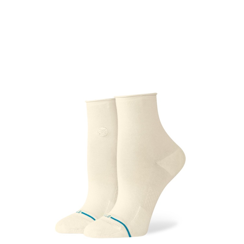 STANCE SOCKS WOMENS ROLLIN QUARTER CREAM SMALL