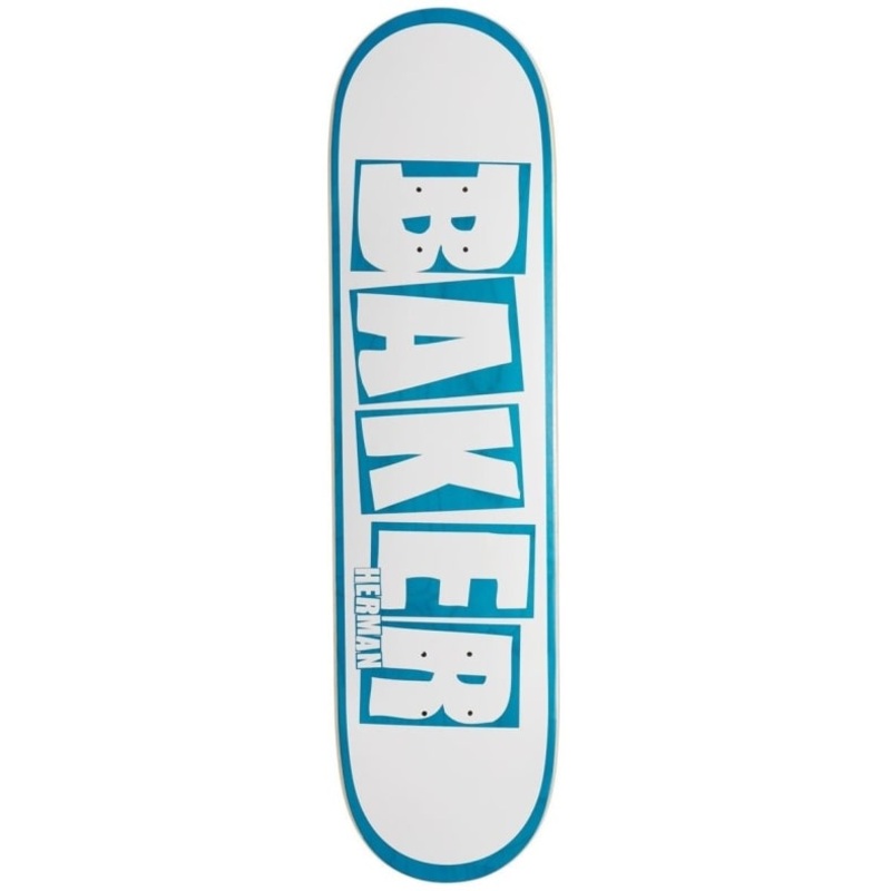 BAKER HERMAN RIBBON NAME DECK WHITE/BLUE (8″) 8″