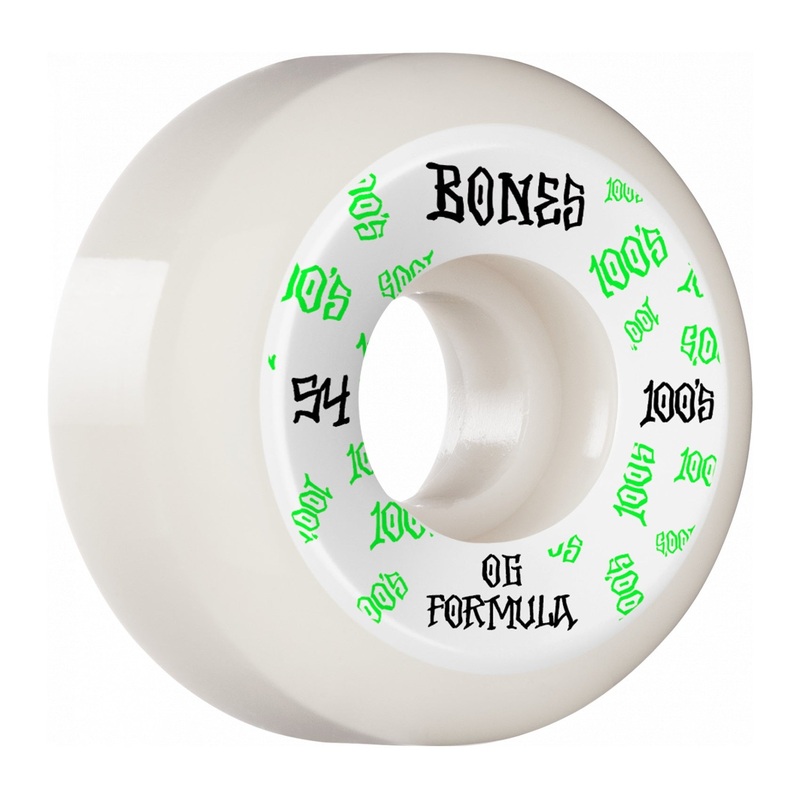 Bones OG 100’s #3 V5 Sidecut 54mm 100a Wheels – White (Set of 4)