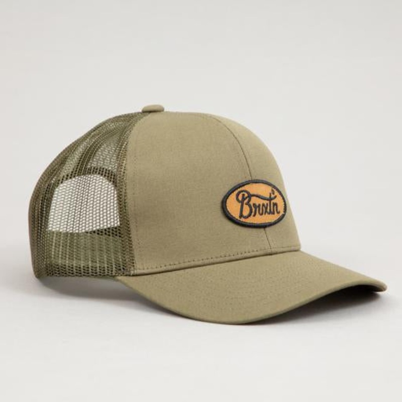 BRIXTON HAT – PARSONS CROSSOVER MEDIUM PROFILE MESH CAP OLIVE