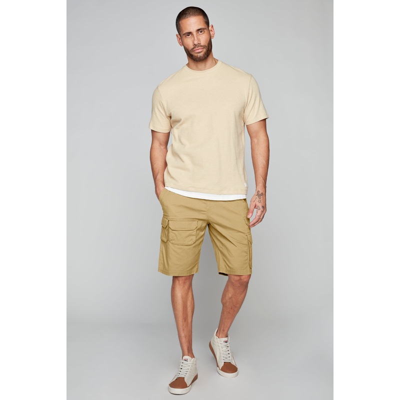 JUDE – Mens Multi Cargo Ripstop Shorts – Beige 28(XS)
