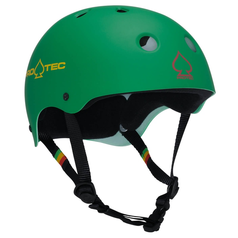 ProTec Classic Skate Helmet – Rubber Rasta Green Small Green