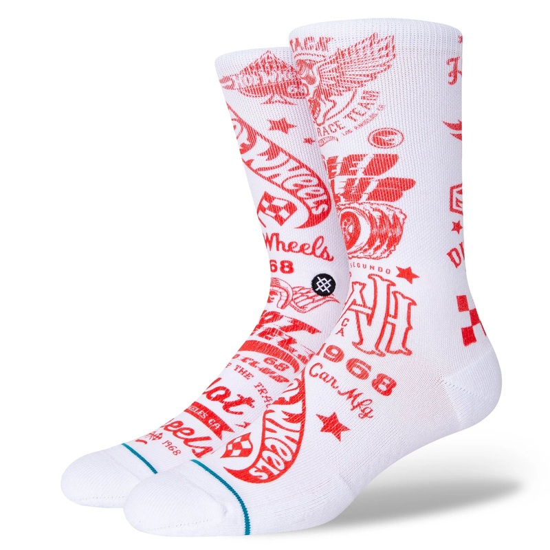 Stance Hot Wheels Crew Socks – White M