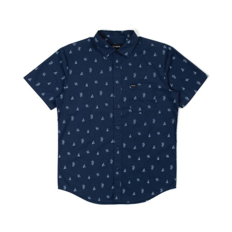 BRIXTON CHARTER PRINT S/S WVN – WASHED NAVY/AQUA MED
