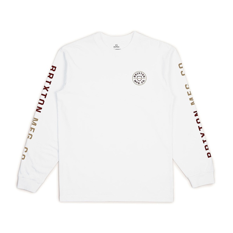 BRIXTON CREST LONG SLEEVE WHITE/MOJAVE/BURNT HENNA MEDIUM